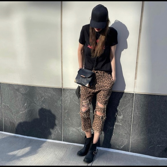 R13 Utility Drop Pants LEOPARD Size 25 - Picture 9 of 12